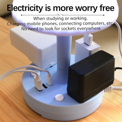 Lampe de table avec port USB à intensité variable 3 couleurs – مصباح ومقبس طاقة