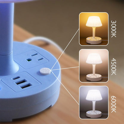 Lampe de table avec port USB à intensité variable 3 couleurs – مصباح ومقبس طاقة