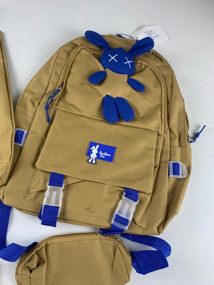 Ensemble de sacs d’école Kawai pour adolescents 4Pcs Lapin X Marron – محفظة 4 قطع كاواي بني