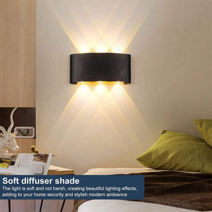 Applique Murale LED 6W D’Éclairage Extérieur 3 Lampes en PP