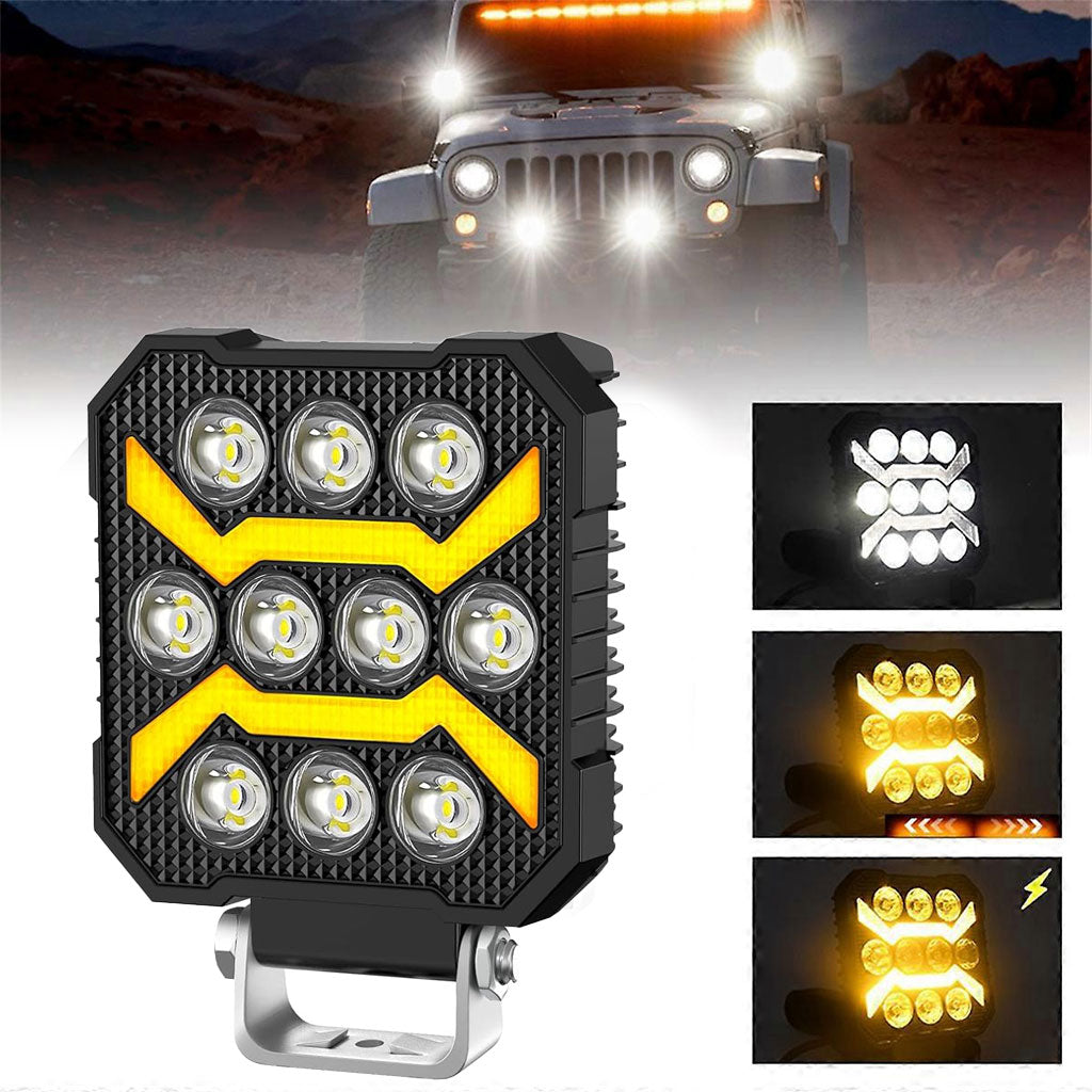 Phare LED Anti-brouillard 1PCS avec 5 Modes d’éclairage 12V-24V IP68 étanche – مصباح عالي السطوع للسيارات والدراجات النارية تنزوت