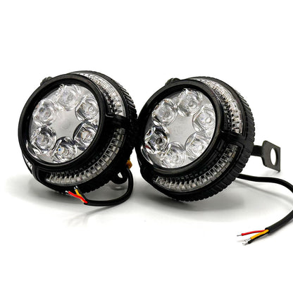 Lot de 2 Phares Antibrouillard 6 LED 12V-85V pour Moto