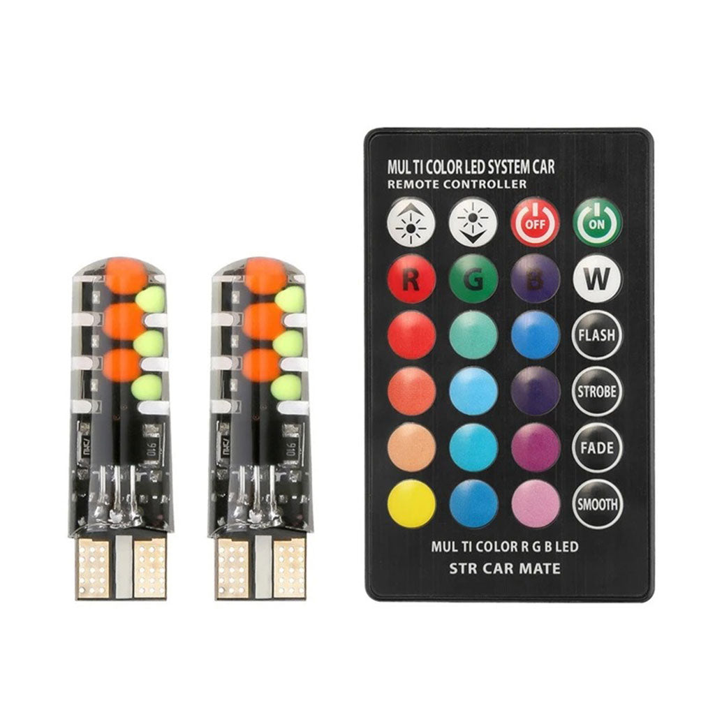 Lot de 2 LED Multicolore pour Voiture 12V T10