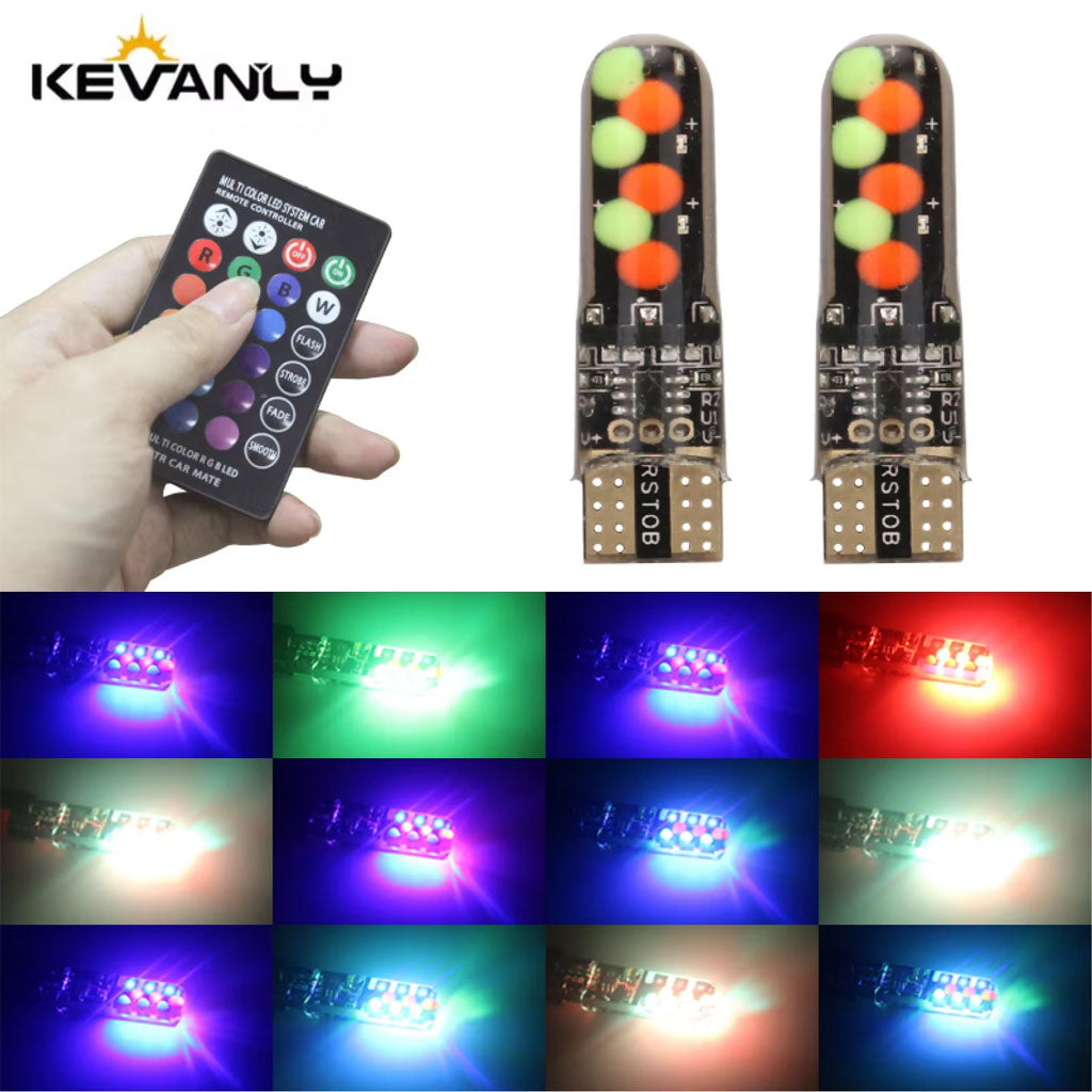 Lot de 2 LED Multicolore pour Voiture 12V T10