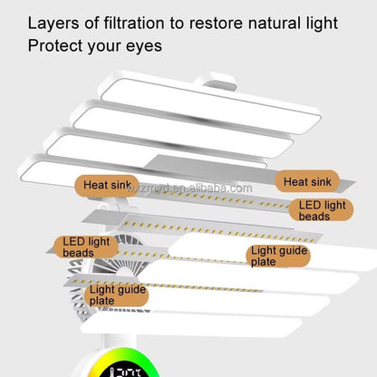 Lampe de Bureau LED Ambiante avec Alarme et Lumière RGB – مصباح مكتب ومنبه بأضواء ملونة