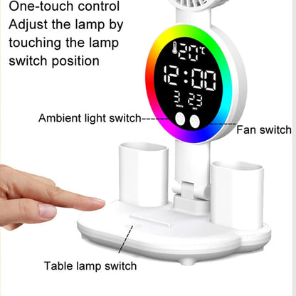 Lampe de Bureau LED Ambiante avec Alarme et Lumière RGB – مصباح مكتب ومنبه بأضواء ملونة