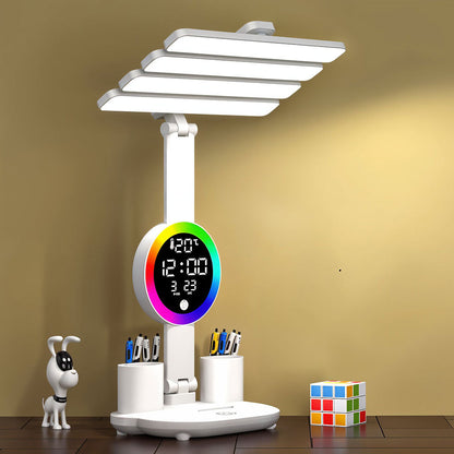 Lampe de Bureau LED Ambiante avec Alarme et Lumière RGB – مصباح مكتب ومنبه بأضواء ملونة