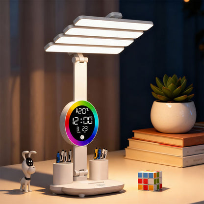 Lampe de Bureau LED Ambiante avec Alarme et Lumière RGB – مصباح مكتب ومنبه بأضواء ملونة - تنزوت