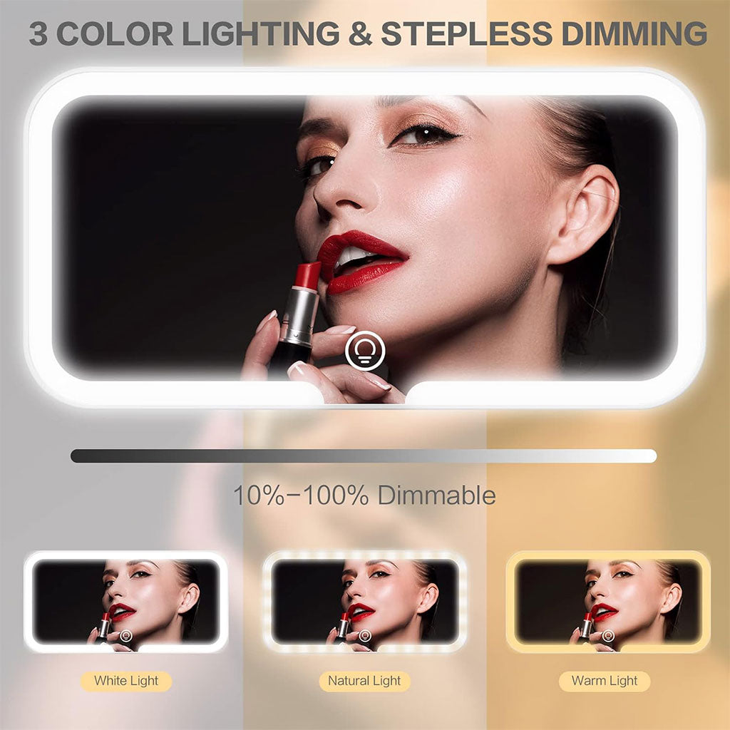 Miroir de Pare-Soleil de Voiture à 3 Températures de Couleur – مرآة تجميل في السيارة
