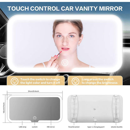 Miroir de Pare-Soleil de Voiture à 3 Températures de Couleur – مرآة تجميل في السيارة