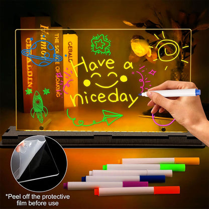 Tableau à Dessin LED coloré avec 4 stylos et Support 30x20cm – لوحة مضيئة للرسم والتلوين
