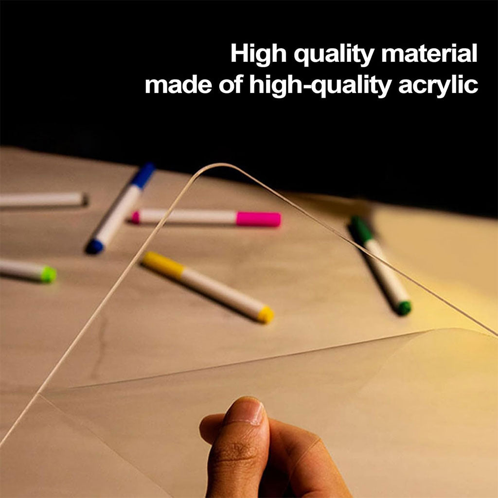 Tableau à Dessin LED coloré avec 4 stylos et Support 30x20cm – لوحة مضيئة للرسم والتلوين