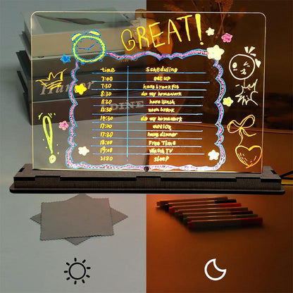 Tableau à Dessin LED coloré avec 4 stylos et Support 30x20cm – لوحة مضيئة للرسم والتلوين