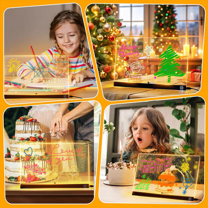 Tableau à Dessin LED coloré avec 4 stylos et Support 30x20cm – لوحة مضيئة للرسم والتلوين