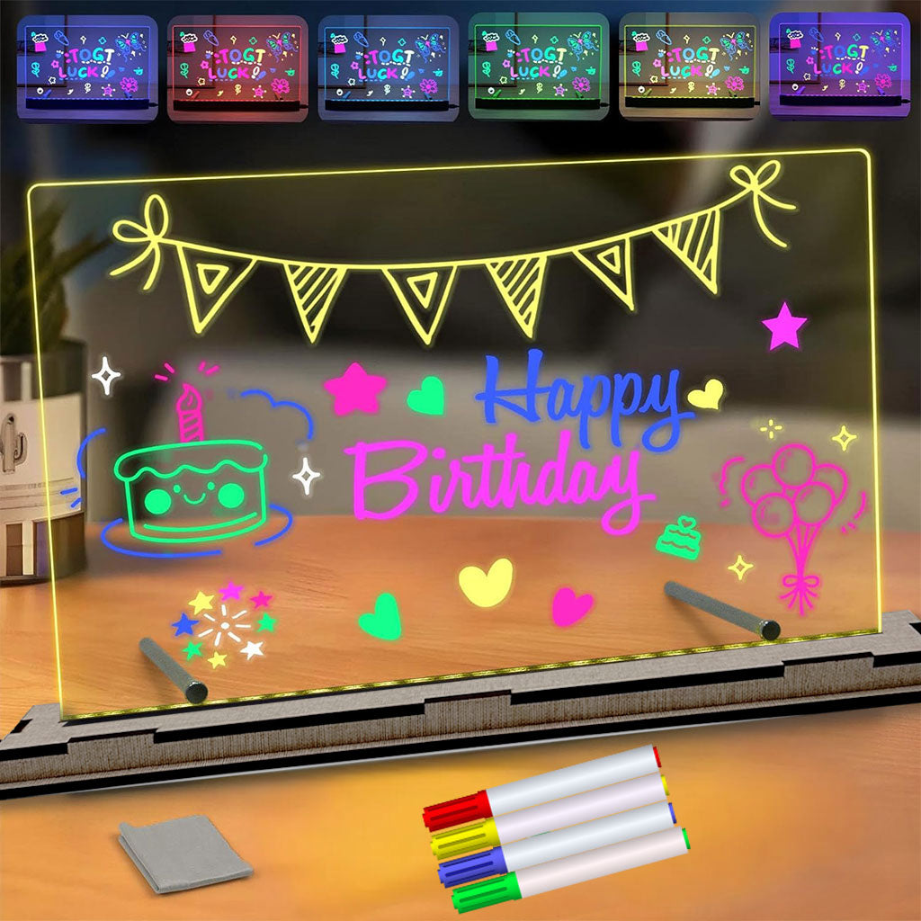 Tableau à Dessin LED coloré avec 4 stylos et Support 30x20cm – لوحة مضيئة للرسم والتلوين - تنزوت