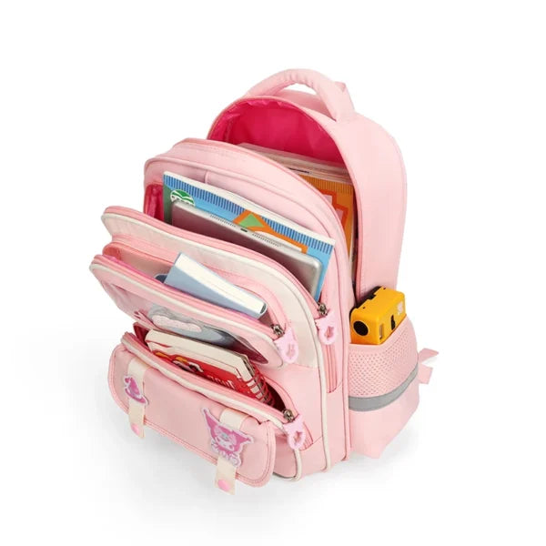 Sac à Dos Enfant Ludique avec Plusieurs Compartiment et un Peluche LM-5122 Rose – حقيبة ظهر للأطفال وردي