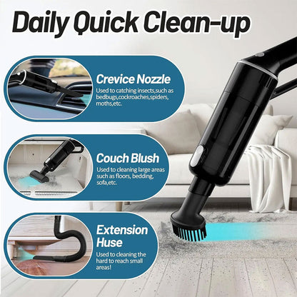 Aspirateur sans Fil Portable avec 4 Têtes Accessoires 9000Pa – مكنسة كهربائية محمولة