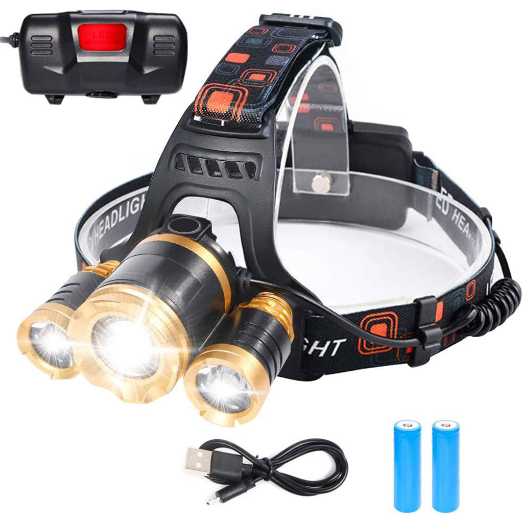 Lampe frontale LED 4 modes 6000K USB rechargeable تنزوت
