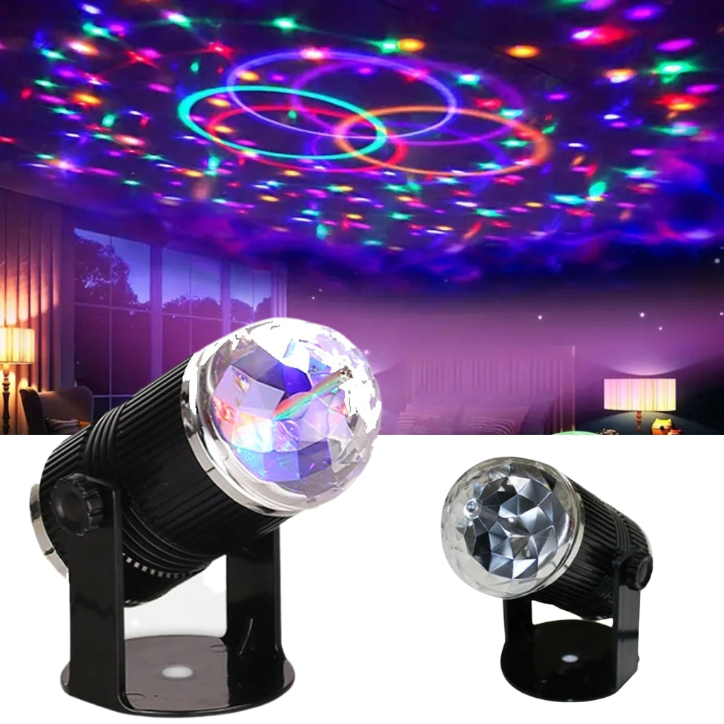 Projecteur boule cristal Rotative à Commande Vocale, Laser RVB LED 220V تنزوت