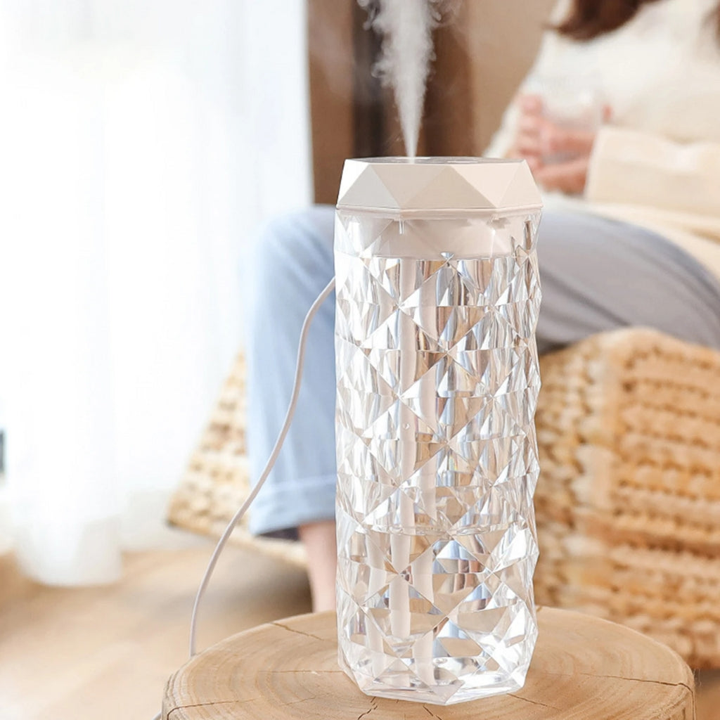 Lampe en cristal avec humidificateur d’air, diffuseur d’arôme, USB 900ml