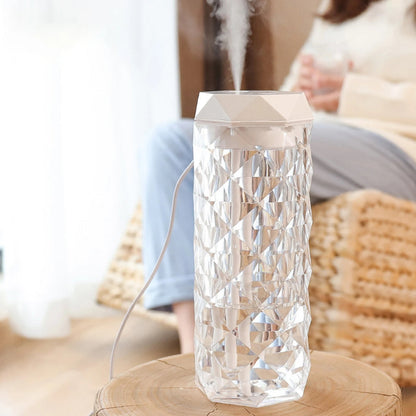 Lampe en cristal avec humidificateur d’air, diffuseur d’arôme, USB 900ml
