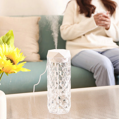Lampe en cristal avec humidificateur d’air, diffuseur d’arôme, USB 900ml