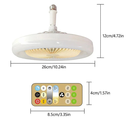 Lampe et Ventilateur de plafond silencieux avec télécommande 30W 220V