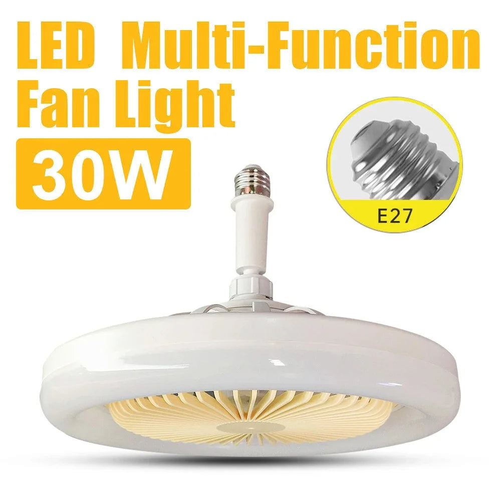 Lampe et Ventilateur de plafond silencieux avec télécommande 30W 220V