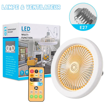 Lampe et Ventilateur de plafond silencieux avec télécommande 30W 220V تنزوت