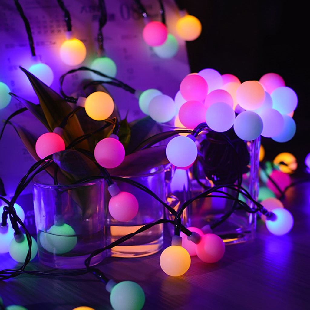 Guirlande lumineuse à 40 LED - 9 m - Branchement direct avec secteur étanche décoration idéale pour chambre (Rond)