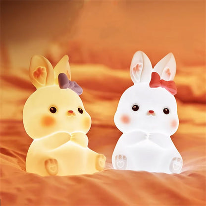 Veilleuse Enfant Design Lapin Mignon LED avec Lumière Douce – مصباح سيليكون لغرف الأطفال