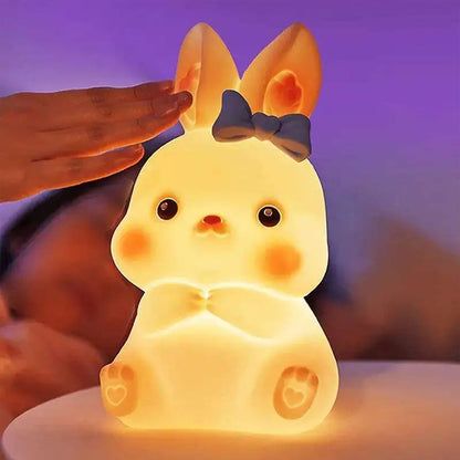 Veilleuse Enfant Design Lapin Mignon LED avec Lumière Douce – مصباح سيليكون لغرف الأطفال