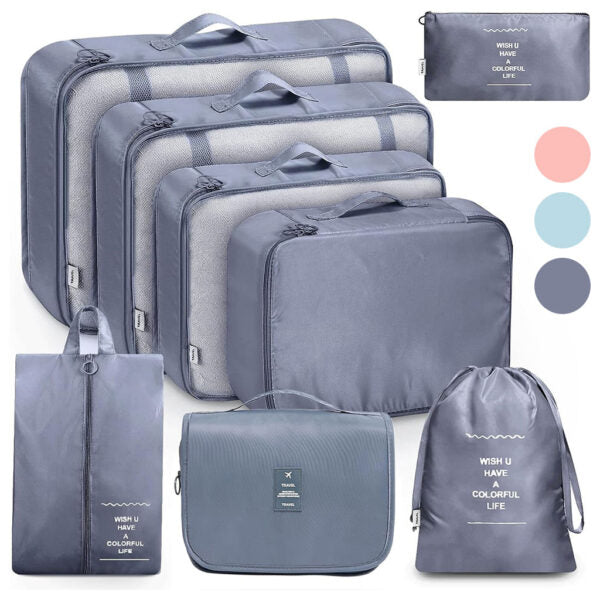 Organisateur Valise 8pcs Sac Rangement et Les Essentiels du Voyage تنزوت