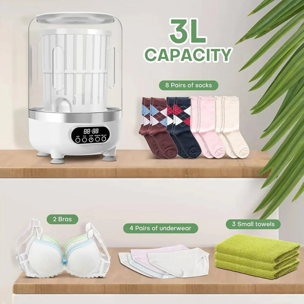Machine à laver 3L Portable pour sous-vêtements avec lumière bleue – غسالة ملابس محمولة