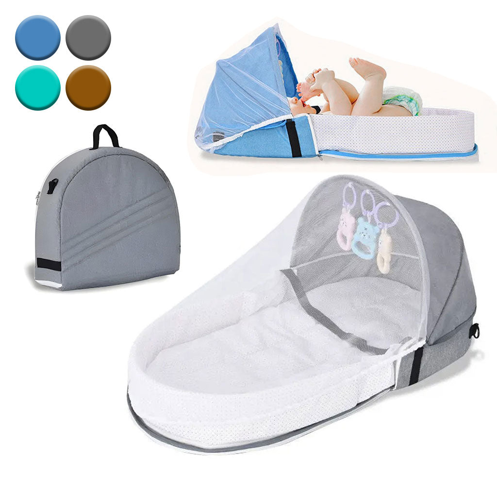 Lit et sac à langer pour enfants avec moustiquaire et auvent – سرير أطفال سهل النقل مع ناموسية مدمجة - تنزوت