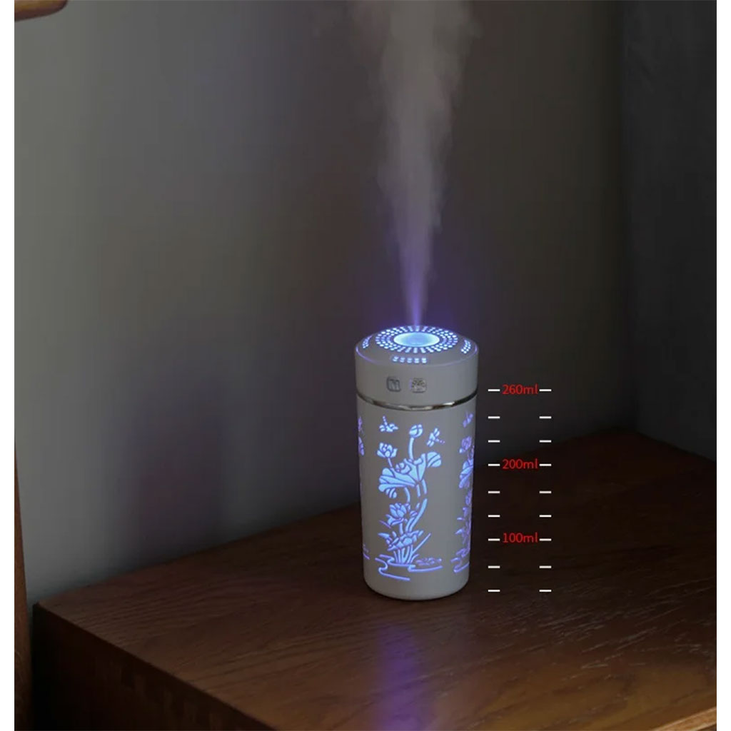 Diffuseur d’huiles essentielles et d’arôme froid, tasse de fleur de Lotus USB 250ml