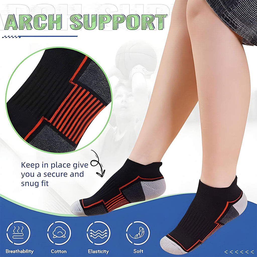 Chaussettes de Sport à la Cheville Antidérapant Orange – جوارب رياضية غير قابلة للإنزلاق