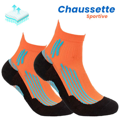 Chaussettes de Sport à la Cheville Antidérapant Orange – جوارب رياضية غير قابلة للإنزلاق تنزوت