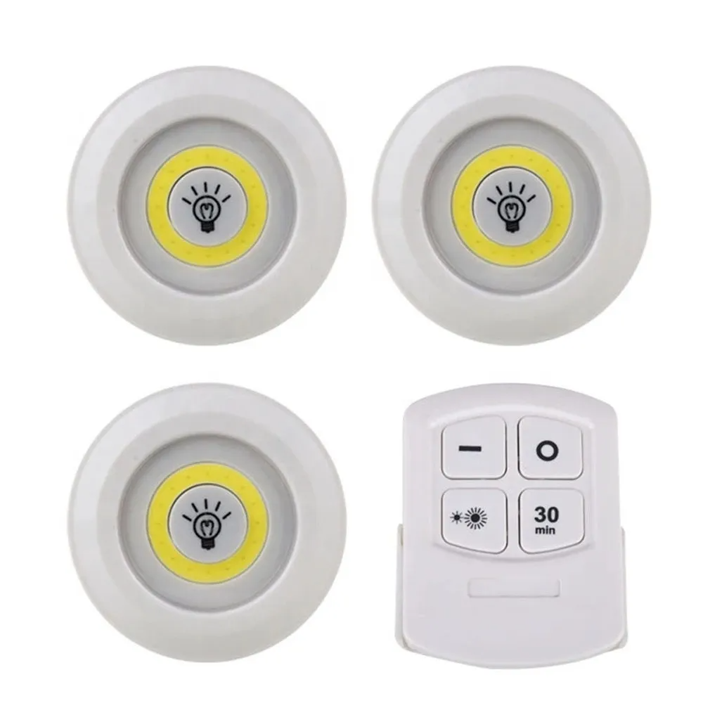 Kit de 3 lampes Led sans fil avec télécommande