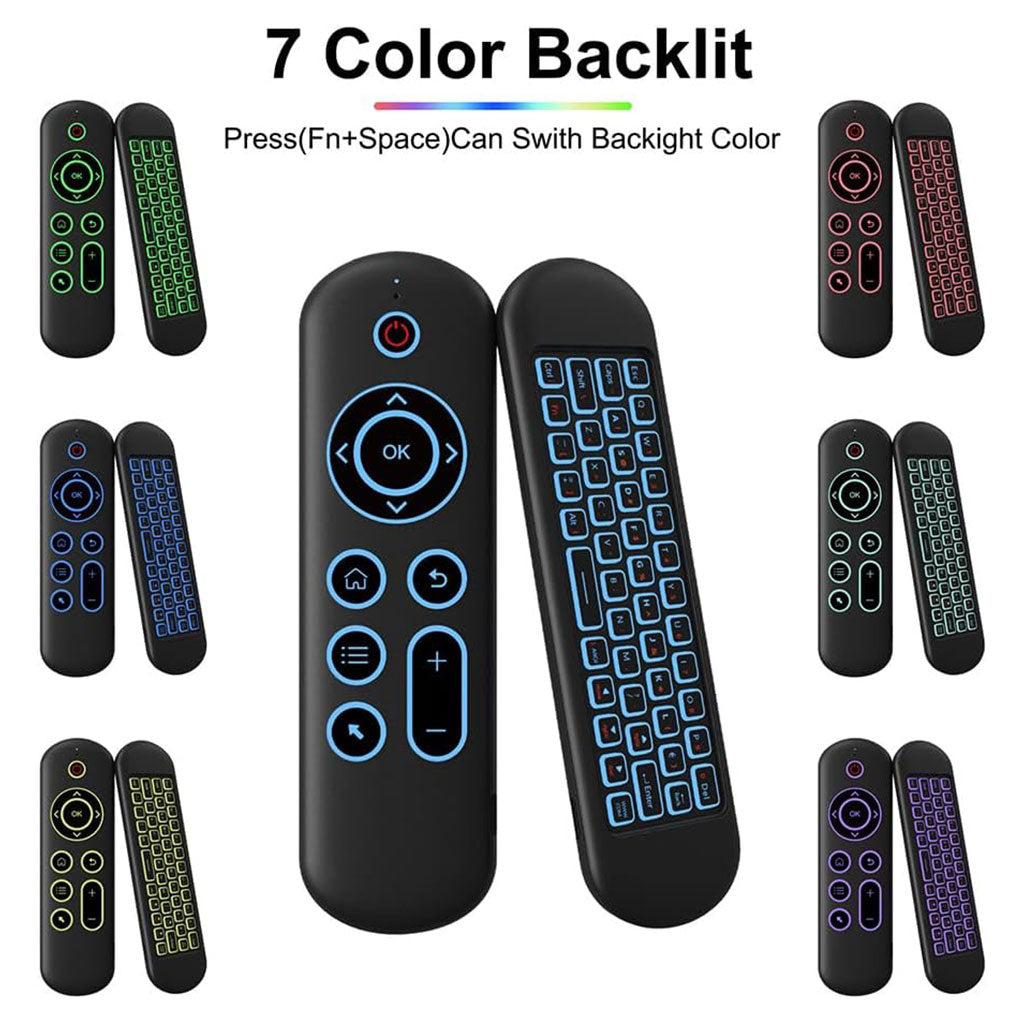 M5 Smart Air Mouse et Mini clavier sans fil rétroéclairé avec télécommande vocale pour Smart TV – يد تحكم لاسلكية للشاشات الذكية