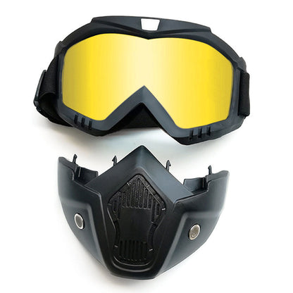 Casque Moto avec Lunettes Amovibles Coloré Anti-Bouée