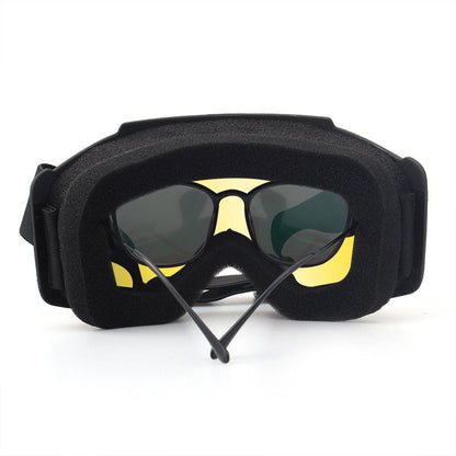 Casque Moto avec Lunettes Amovibles Coloré Anti-Bouée