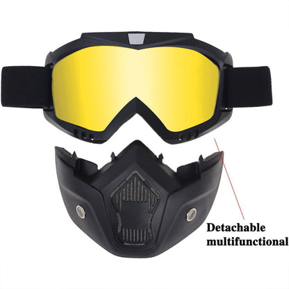 Casque Moto avec Lunettes Amovibles Coloré Anti-Bouée