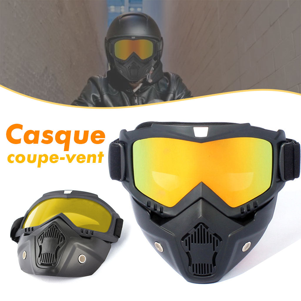 Casque Moto avec Lunettes Amovibles Coloré Anti-Bouée - تنزوت