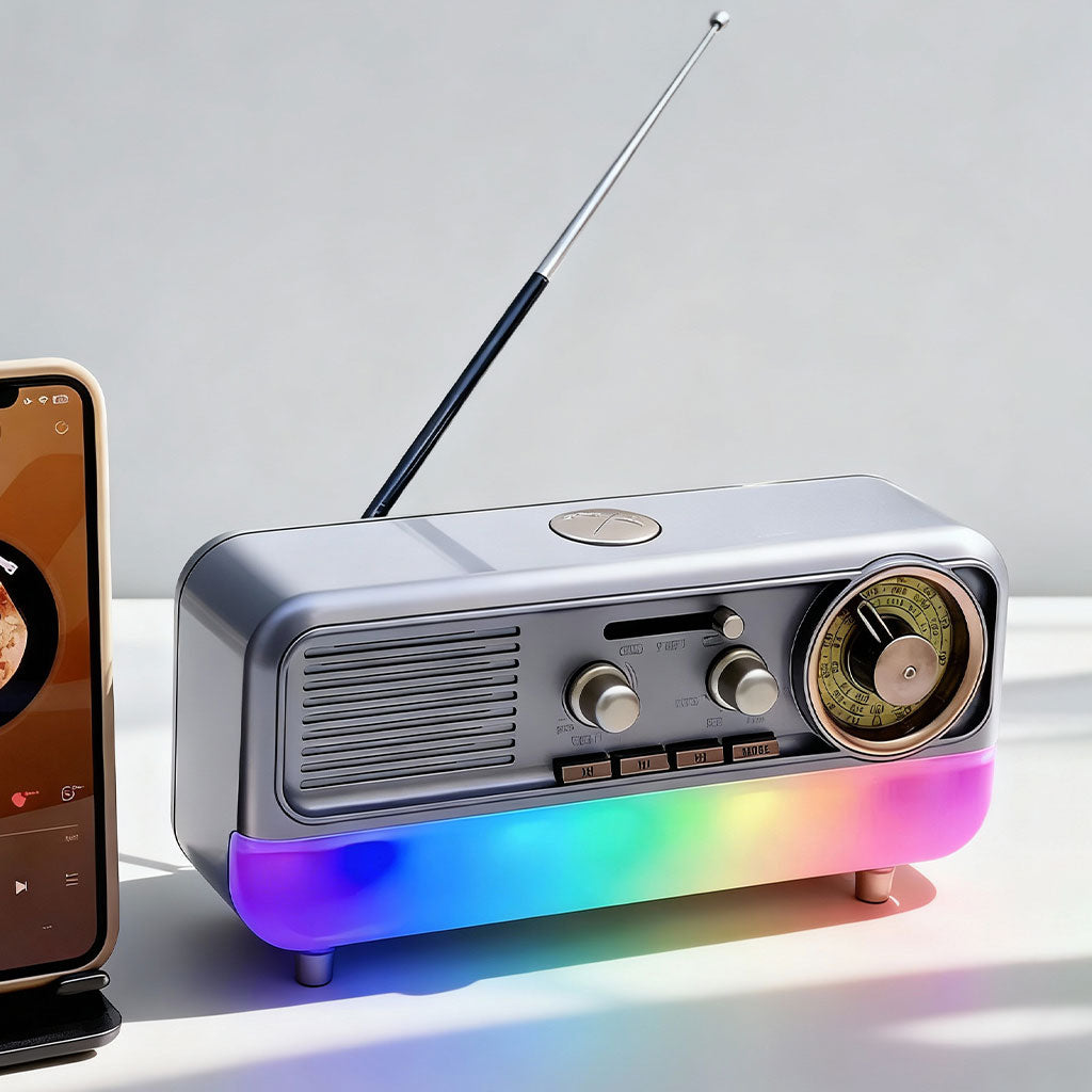 Radio Portable Rétro et Haut Parleur Bluetooth Style Vintage MD-1313BT – مكبر صوت بلوتوث - تنزوت