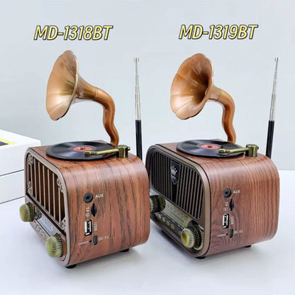Radio rétro sans fil Bluetooth FM AM SW avec USB TF MD-1319BT – مكبر صوت بلوتوث على شكل راديو