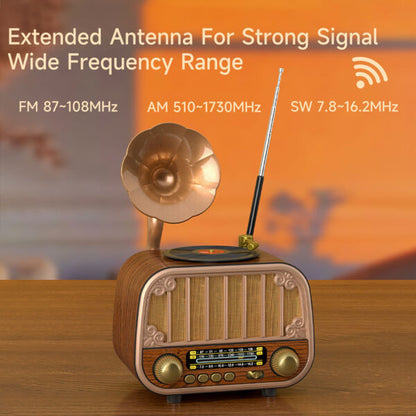 Radio rétro sans fil Bluetooth FM AM SW avec USB TF MD-1319BT – مكبر صوت بلوتوث على شكل راديو