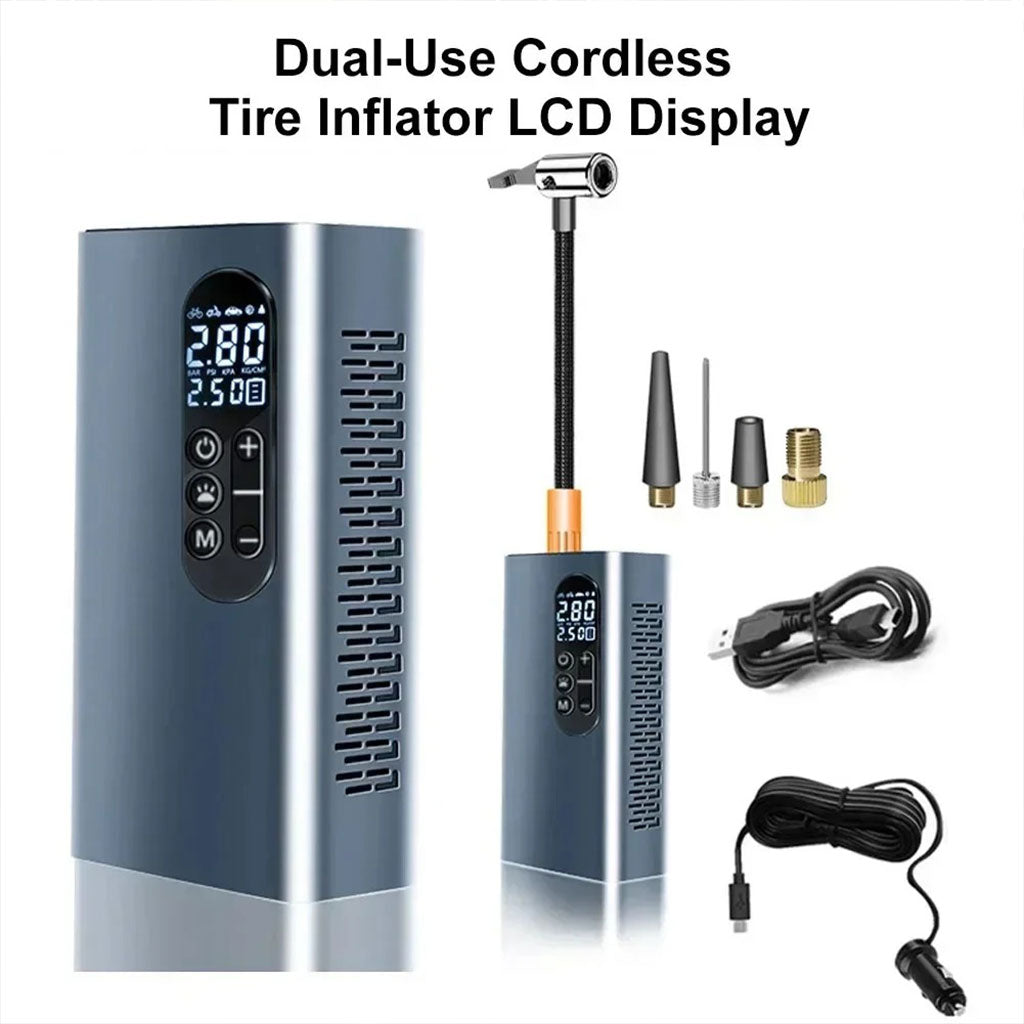 Compresseur À Air Portatif 150 PSI Rechargeable avec Lampe LED – جهاز نفخ عجلات محمول