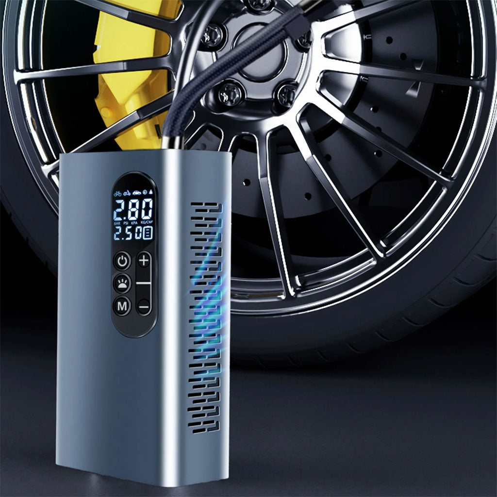 Compresseur À Air Portatif 150 PSI Rechargeable avec Lampe LED – جهاز نفخ عجلات محمول