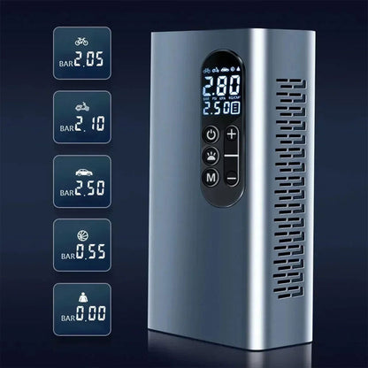Compresseur À Air Portatif 150 PSI Rechargeable avec Lampe LED – جهاز نفخ عجلات محمول